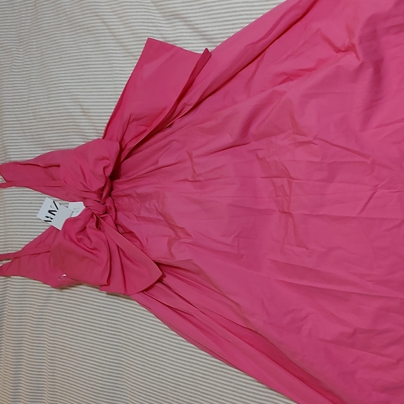 Zara Pink Tied Poplin Dress size small - Picture 9 of 11